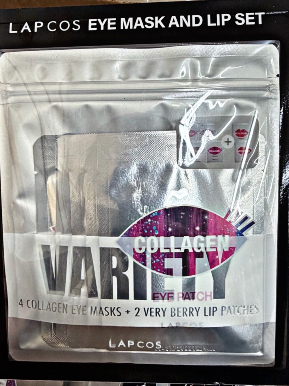 LAPCOS Collagen Variety Eye Mask and Lip Patch Set - Silver